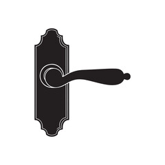 Door handle silhouette vector flat illustration on white background