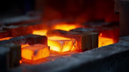 Medium shot highlighting the thermal stability of copper alloy materials subjected to hightemperature furnace conditions