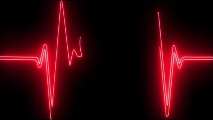 Red heart rate cardiogram line on a medical monitor illustrating an abstract heartbeat wave and pulse graph for health and cardiology - Powered by Adobe