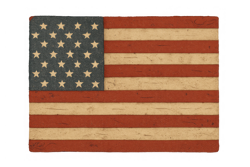 United states flag design showing patriotism and freedom, vintage american national symbol for independence day with rustic texture