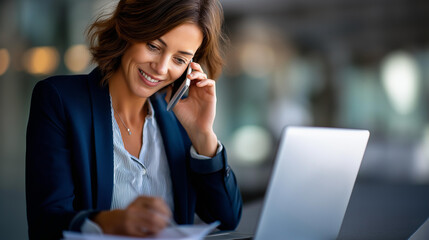 Working parent making notes during device call faceless mother defocused background multitasking scene professional communication moment remote employment visualization with
