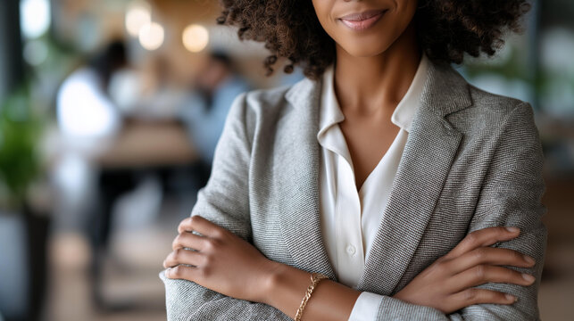 Businesswoman or parent designation faceless professional defocused background dual role concept career parent identity work life symbolism visualization with copy space