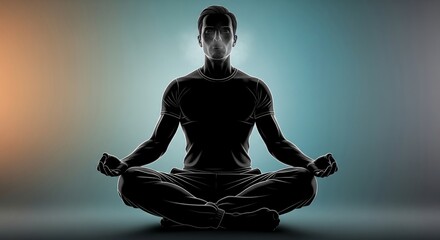 Find inner peace with this striking meditation pose, perfect for mindfulness campaigns and wellness programs. Embrace serenity and mindful living today!