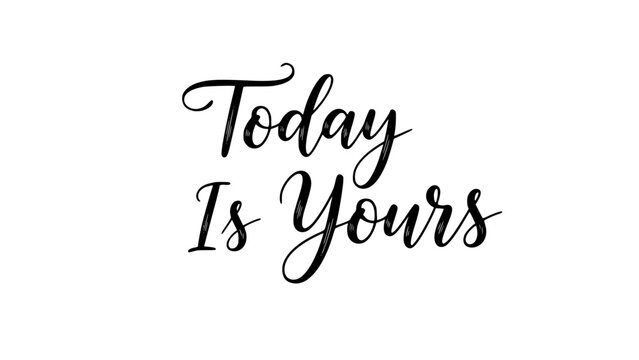 Elegant inspirational typography art print wishing you a happy day and a positive outlook, perfect for motivational posters and uplifting home decor