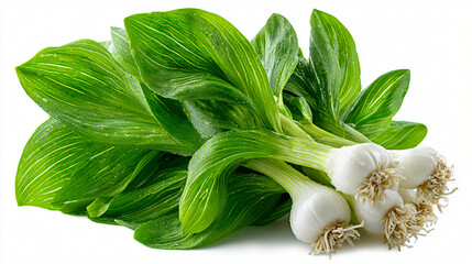 Fresh bok choy with garlic, Green bok choy vegetable bunch