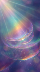 Abstract colorful light burst. Futuristic neon, rainbow rays. Lens flare effect.
