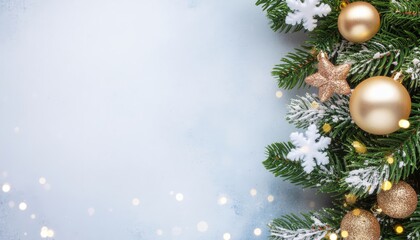 Festive christmas decoration with ornaments and snowflakes holiday celebration indoor setting cozy atmosphere close-up view seasonal joy and cheer