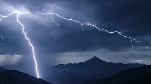 Dynamic abstract visualization of raw electrical energy, showcasing plasma discharges and intricate light patterns, reminiscent of a powerful lightning strike.