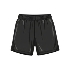 Black shorts pants front view on transparent background