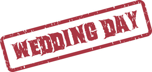 Official Red Wedding Day Stamp for Event Planning and Special Occasion Branding