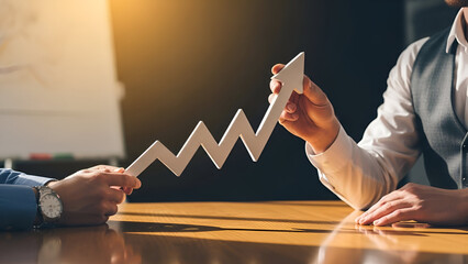 Visualize your business growth with this dynamic upswing chart concept, perfect for presentations, marketing materials, and success stories in a modern setting