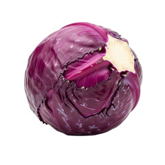Cabbagehead of ripe red cabbage isolated on transparent background