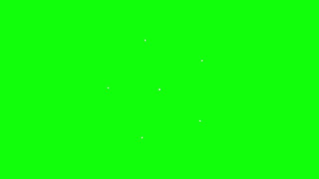 Explosive circle burst firework animation showcasing glowing spark lines, shimmering ellipse pop up effects, geometric burst trails and seamless 4K fireworks motion graphics on green screen backdrop.