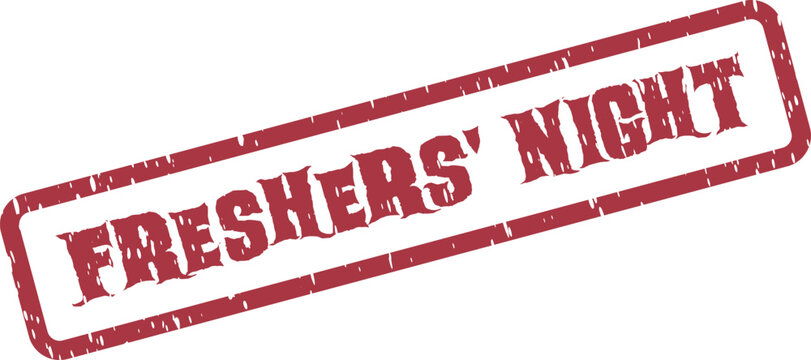 Freshers Night distressed rubber stamp for student events and welcoming university gatherings