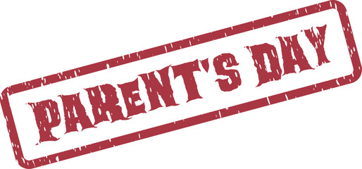 Commemorative Red Rubber Stamp with Parents Day Text for Family Occasions and Love