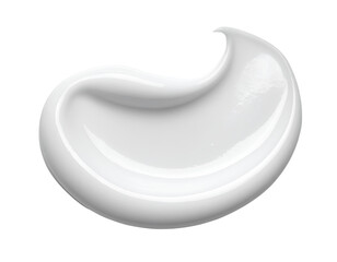 Thick Curved Smear of Hydrating Face Cream, Side Angle, PNG Cutout.