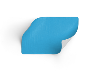 Blue Sticker with Heavy Curl