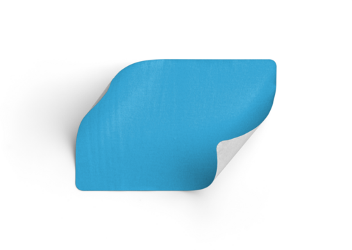 Blue Sticker with Heavy Curl