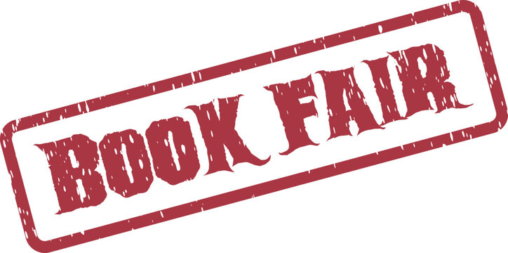 Authentic red grunge stamp featuring the words Book Fair for literary events and promotions