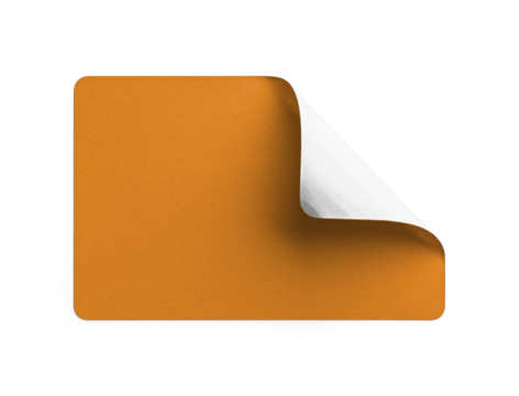 Orange Paper Sticker with Folded Corner