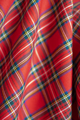 Red checkered fabric for decoration