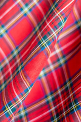 Red checkered fabric for decoration