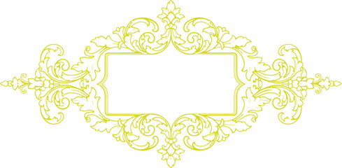 Ornate Yellow Vintage Frame Flourish