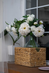 Festive table decoration in the room