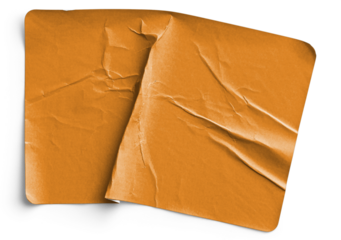 Overlapping Wrinkled Orange Stickers