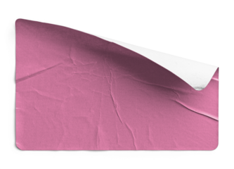 Torn and Wrinkled Pink Sticker Peeling Back