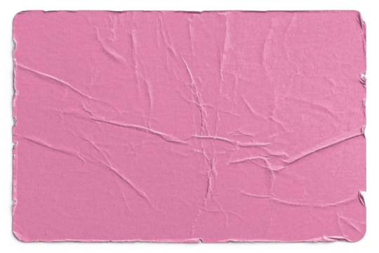 Pink Sticker with Damaged Edges