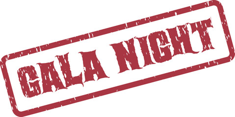 Gala Night distressed rubber stamp for elegant events and formal evening celebrations