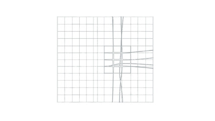 A close-up view of a square graph with intersecting grid lines and a central axis on a white background.