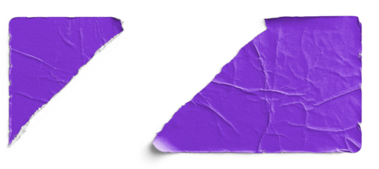 Purple Torn Sticker in Two Pieces