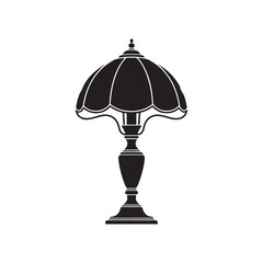 Lamp silhouette vector flat illustration design on white background