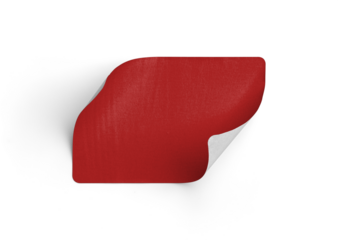 Red Sticker with Heavy Curl