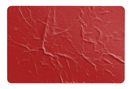 Red Crumpled Paper Texture with Heavy Creases