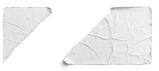 White Torn Sticker in Two Pieces