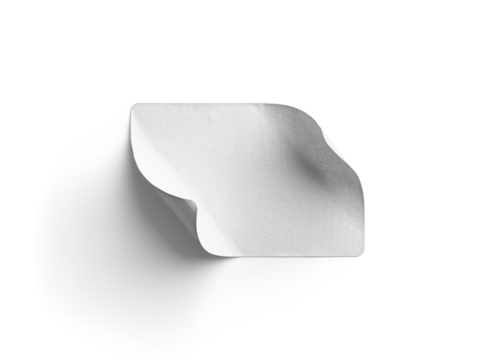 White Curled Sticker with Soft Shadow