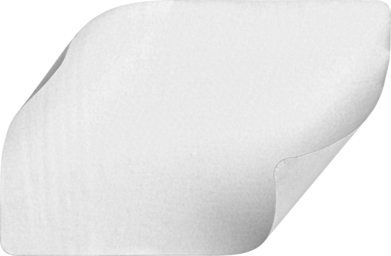 White Sticker with Heavy Curl isolated on transparent background