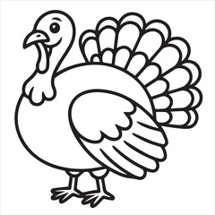 turkey illustration vector coloring page