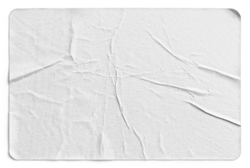 White Crinkled Sticker with Central Wrinkles
