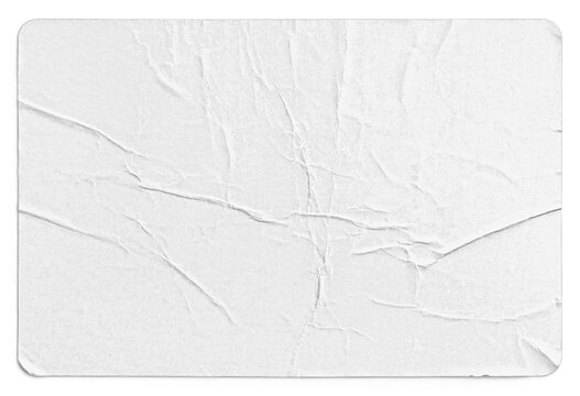 White Wrinkled Paper with Vertical Crease