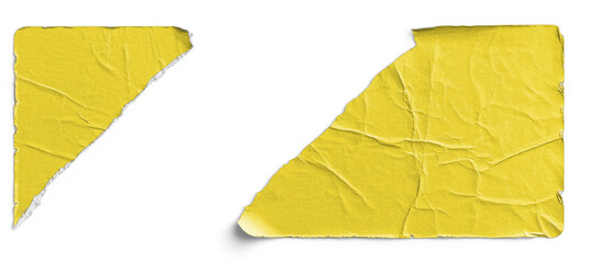 Yellow Torn Sticker in Two Pieces