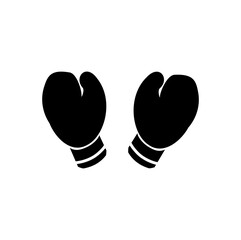 Black boxing gloves vector illustration. Simple and clean icon-style design suitable for sports logos, martial arts equipment, fitness posters, gym branding, and training materials.