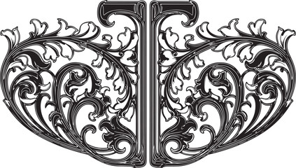 Elegant Symmetrical Ornamental Flourish Design