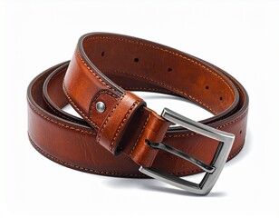 Brown Leather Belt with Silver Buckle – Coiled Classic for Refined Everyday Style