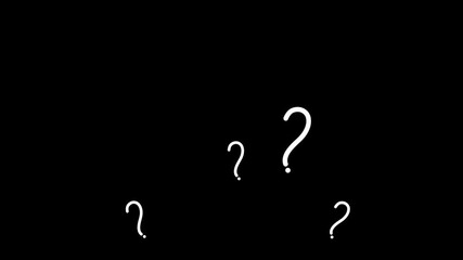 Glowing question mark animation with flickering light, monochrome line looping motion graphic a black background inquiry, and the concept of “why” 4K . - Powered by Adobe