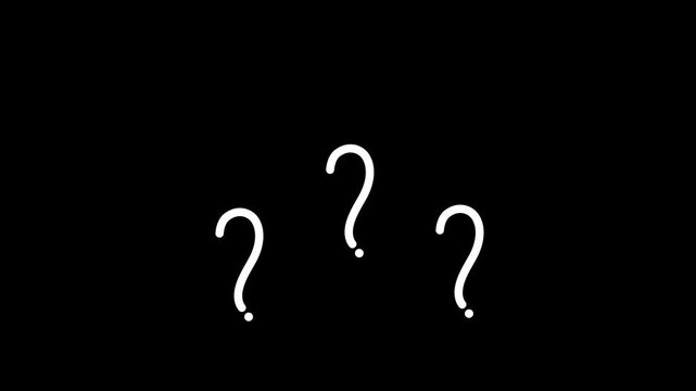 Minimal scribble style question mark icon animation with soft glowing outline, seamless looping movement, &ldquo;ask why&rdquo; clearly on black background for motion visuals.
