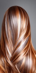 Fototapeta premium Beautiful Straight Hair in Rich Brown Gradient